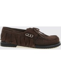 JW Anderson - Suede Boat Shoes With Ruffles And A Round Toe - Lyst