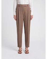 Rohe - High-Waisted Striped Wool Blend Straight Trousers - Lyst