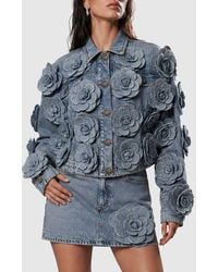 Philipp Plein - Cropped Slim Fit Jacket With Floral Embroidery - Lyst