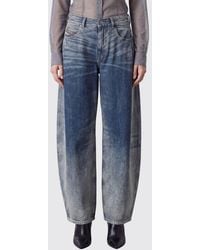 DIESEL - 1987 D-Khelz Mid-Rise Baggy Denim Jeans With Worn Effect - Lyst