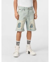 Philipp Plein - Five-Pocket Distressed Denim Shorts With Worn-Out Effect - Lyst