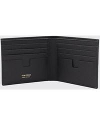Tom Ford - Grained Calfskin Bifold Wallet With Monogram Logo - Lyst