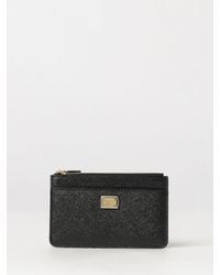 Dolce & Gabbana - Dolce &Amp Gabbana Grained Calfskin Card Holder With Zip Pocket And Logo - Lyst