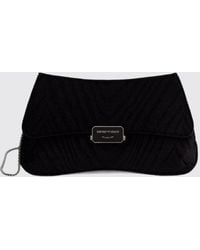 Emporio Armani - Elegant Satin Clutch With Removable Chain Strap - Lyst
