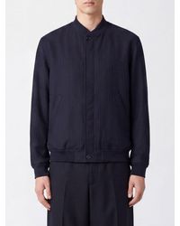 Givenchy - Pinstriped Wool-Blend Bomber Jacket With High Neck And Elasticated Cuffs - Lyst