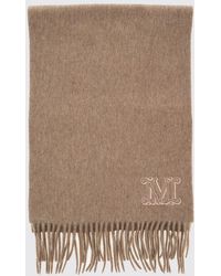 Max Mara - 100% Pure Cashmere Scarf With Embroidered Logo Detail - Lyst