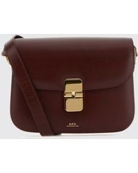 A.P.C. - Grace Smooth Leather Crossbody Bag With Buckle - Lyst