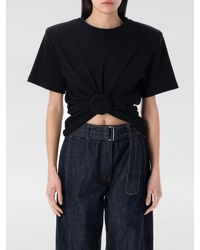 Magda Butrym - Knotted Cotton Crop T-Shirt - Lyst