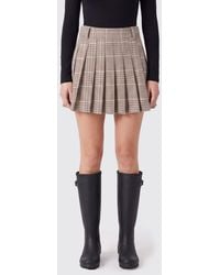 MC2 Saint Barth - Prince Of Wales Pleated High-Waisted Mini Skirt - Lyst