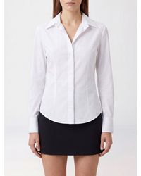 The Attico - Slim Fit Cotton Poplin Shirt With Cuban Collar And Concealed Buttons - Lyst