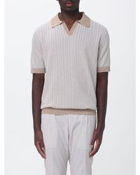 HUGO - Cotton And Linen Knit Polo Shirt - Lyst