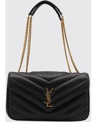 Saint Laurent - Loulou Quilted Chevron Nappa Leather Bag - Lyst
