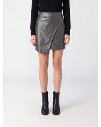 FEDERICA TOSI - High-Waisted Asymmetrical Faux Leather Mini Skirt - Lyst