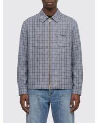 Versace - Wool Flannel Overshirt With Check Pattern - Lyst