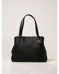 Lauren by Ralph Lauren Tote Bag In Grained Leather - Black