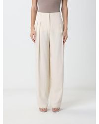 Alberta Ferretti - Mid-Rise Crêpe Palazzo Trousers With Pleats - Lyst