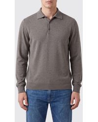 Brunello Cucinelli - Pure Cashmere Long-Sleeved Polo With Ribbed Collar - Lyst