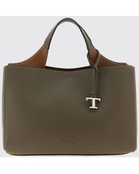 Tod's - Hammered Leather Tote Bag With Double Handle And Shoulder Strap - Lyst