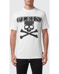 Philipp Plein - Crew-Neck Cotton T-Shirt With Contrasting Logo Print - Lyst