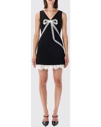 Self-Portrait - Off-The-Shoulder Crêpe Sheath Mini Dress With Lace Inserts - Lyst
