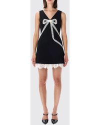 Self-Portrait - Off-The-Shoulder Crêpe Sheath Mini Dress With Lace Inserts - Lyst