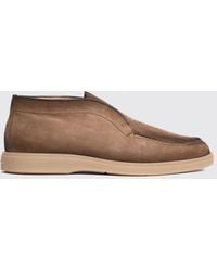 Santoni - Suede Calfskin Chelsea Boots With Elastic Inserts - Lyst