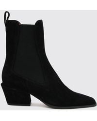 Paris Texas - Bettina Suede Western Chelsea Boots With Mid Flared Heel - Lyst