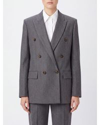 Stella McCartney - Double-Breasted Pure Wool Blazer With Peaked Lapels - Lyst