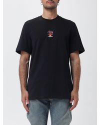 MSGM - Cotton Crewneck T-Shirt With Contrast Logo Print On The Chest - Lyst