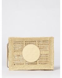 Tory Burch - Ella Crochet Raffia Clutch - Lyst