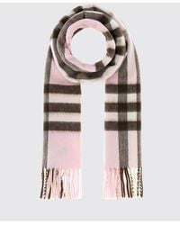 Burberry - Bufanda De Puro Cachemir Con Motivo Check Y Flecos - Lyst