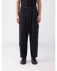 Y-3 - Wide-Leg Crêpe Cargo Trousers With Drawstring Waist - Lyst