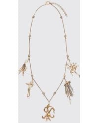 Weekend by Maxmara - Metal Necklace With Rhinestones And Pearls - Lyst