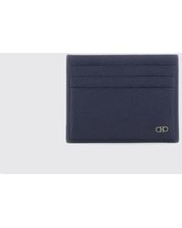 Ferragamo - Gancini Grained Calf Leather Card Holder - Lyst