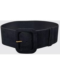 Ami Paris - Adjustable Suede Calfskin Belt With Buckle - Lyst