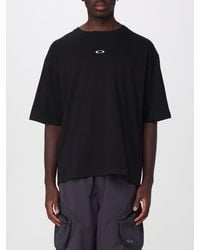 Oakley - Cotton T-Shirt With Contrasting Graphic Print And Dropped Shoulders - Lyst