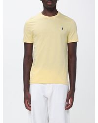 Polo Ralph Lauren - Slim Fit Cotton T-Shirt With Embroidered Logo And Crew Neck - Lyst