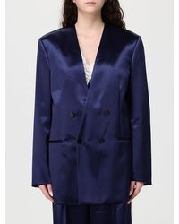 Alberta Ferretti - Double-Breasted Satin Blazer - Lyst