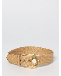 Etro - Woven Raffia Belt With Jewel Buckle - Lyst