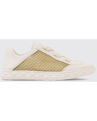 Jimmy Choo - Diamond Light Flex Lurex Mesh And Leather Sneakers With Diamond Sole - Lyst
