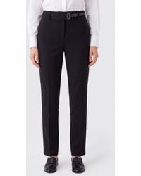 Sportmax - Mid-Rise Skinny Fit Crêpe Trousers With Hem Slits - Lyst