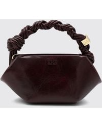 Ganni - Bou Small Handbag With Braided Handle And Butterfly Logo - Lyst