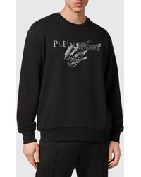 Philipp Plein - Dropped Shoulder Laminated Logo Cotton Sweatshirt - Lyst