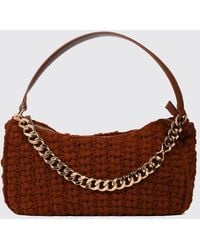 Twinset - Liliane Crochet Shoulder Bag With Metallic Knit Handle - Lyst
