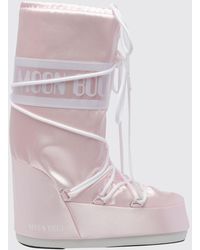 Moon Boot - Icon Nylon Satin Snow Boots With Printed Logo - Lyst