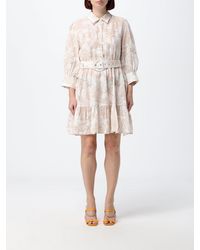 MC2 Saint Barth - Tropical Print Cotton Chemisier Mini Dress - Lyst