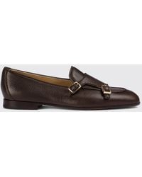 Doucal's - Deerskin Double Monk Strap Shoes With Raised Moc-Toe - Lyst