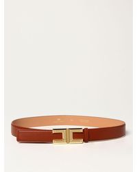 Elisabetta Franchi Belt In Synthetic Leather - Brown