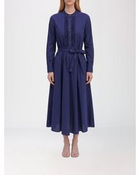 Aspesi - Cotton Shirtdress With Ruffles - Lyst