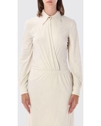 Alberta Ferretti - Slim Fit Shirt-Style Top With Classic Collar And Long Sleeves - Lyst